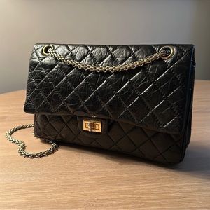 CHANEL 2.55 Handbag in golden hardware